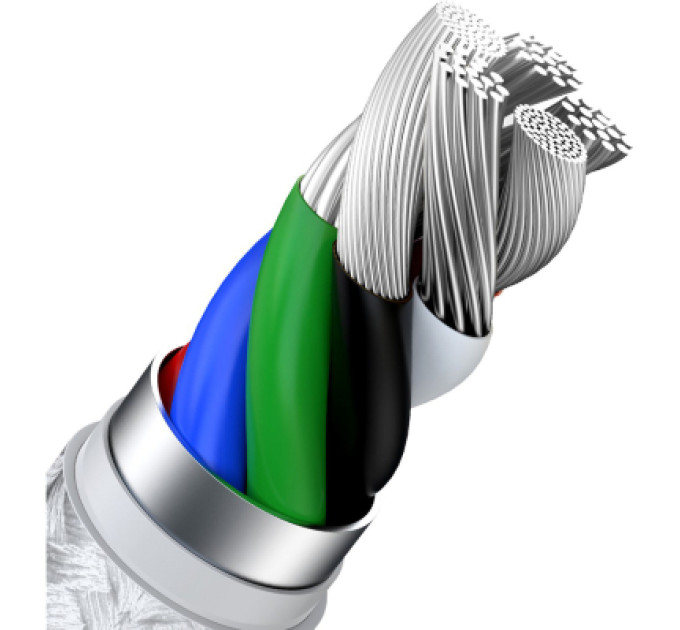 Baseus Дата кабель USB-C to Lightning 1.0m Cafule Metal PD 20W white Baseus (CATLJK-A02)