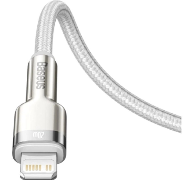 Baseus Дата кабель USB-C to Lightning 1.0m Cafule Metal PD 20W white Baseus (CATLJK-A02)