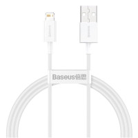 Дата кабель USB 2.0 AM to Lightning 1.5m Superior Fast Charging 2.4A white Baseus (CALYS-B02)