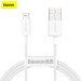 Baseus Дата кабель USB 2.0 AM to Lightning 2.0m Superior Fast Charging 2.4A white Baseus (CALYS-C02)