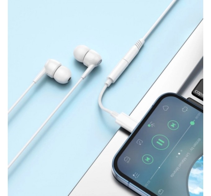 BOROFONE Перехідник Lightning to 3.5mm F white BOROFONE (6941991111143)