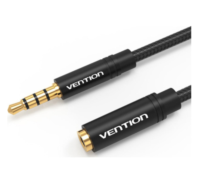Vention Кабель мультимедійний 3.5mm M to 3.5mm F 1.0m black Vention (BHBBF)