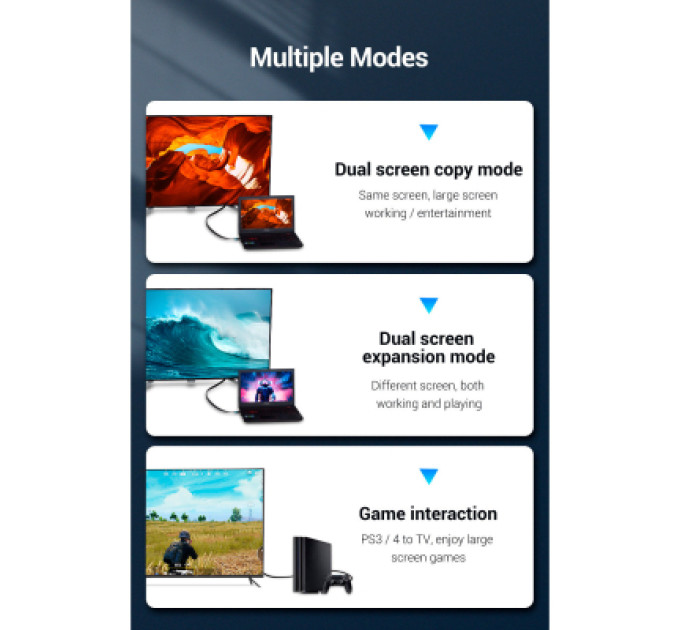 Vention Кабель мультимедійний HDMI to HDMI Flat 1.5m black Vention (AAKBG)