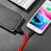 HOCO Дата кабель USB 2.0 AM to Lightning 1.0m 2A silicone X21 black+red HOCO (6957531071372)