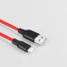 HOCO Дата кабель USB 2.0 AM to Lightning 1.0m 2A silicone X21 black+red HOCO (6957531071372)