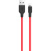 HOCO Дата кабель USB 2.0 AM to Lightning 1.0m 2A silicone X21 black+red HOCO (6957531071372)