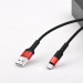 HOCO Дата кабель USB 2.0 AM to USB-C 1.0m 2A 18W nylon X26 black+red HOCO (6957531080251)