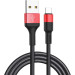 HOCO Дата кабель USB 2.0 AM to USB-C 1.0m 2A 18W nylon X26 black+red HOCO (6957531080251)