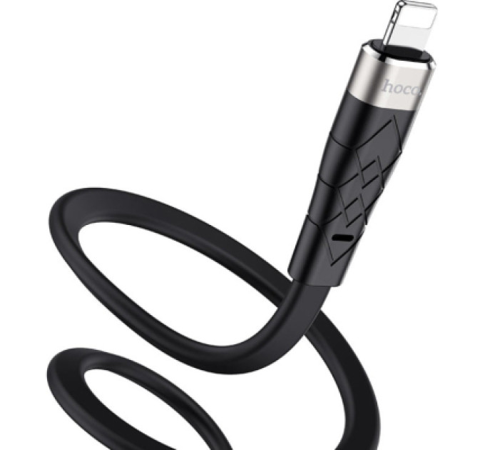HOCO Дата кабель USB 2.0 AM to Lightning 1.0m 2.4A silicone X53 black HOCO (6931474738059)