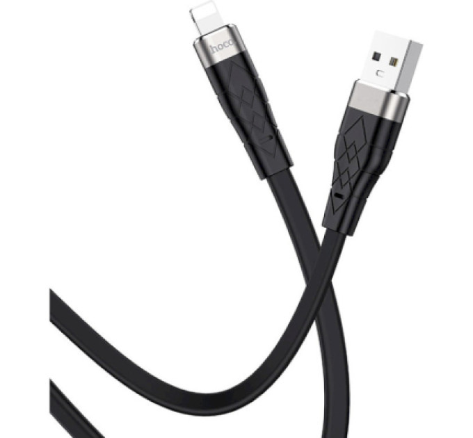 HOCO Дата кабель USB 2.0 AM to Lightning 1.0m 2.4A silicone X53 black HOCO (6931474738059)