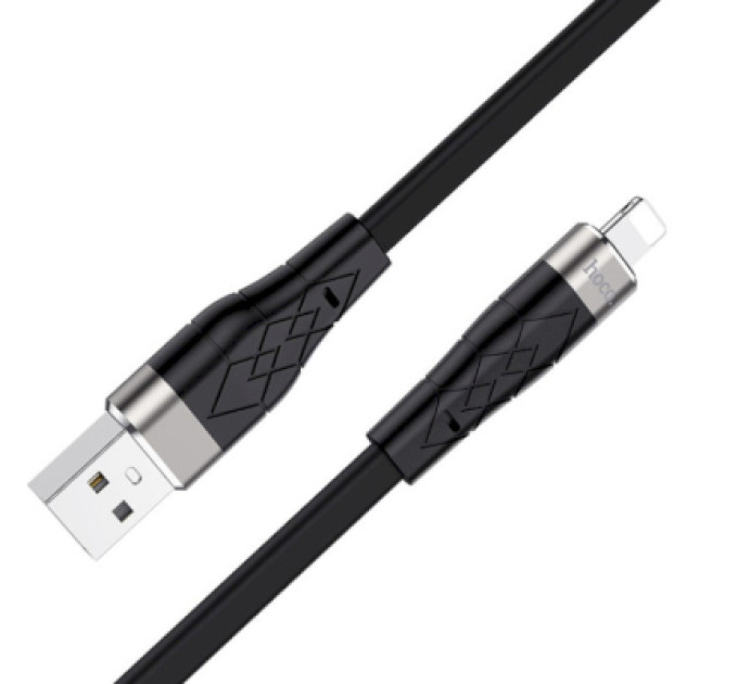 HOCO Дата кабель USB 2.0 AM to Lightning 1.0m 2.4A silicone X53 black HOCO (6931474738059)
