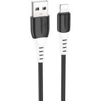 Дата кабель USB 2.0 AM to Lightning 1.0m 2.4A silicone X82 black HOCO (6931474768537)