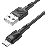 Дата кабель USB 2.0 AM to Micro 5P 1.0m 2.4A PVC X83 black HOCO (6931474770882)