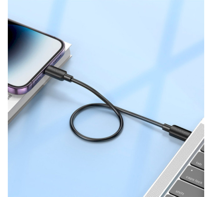 HOCO Дата кабель USB-C to Lightning 0.25m Hyper PD X96 black HOCO (6942007609364)