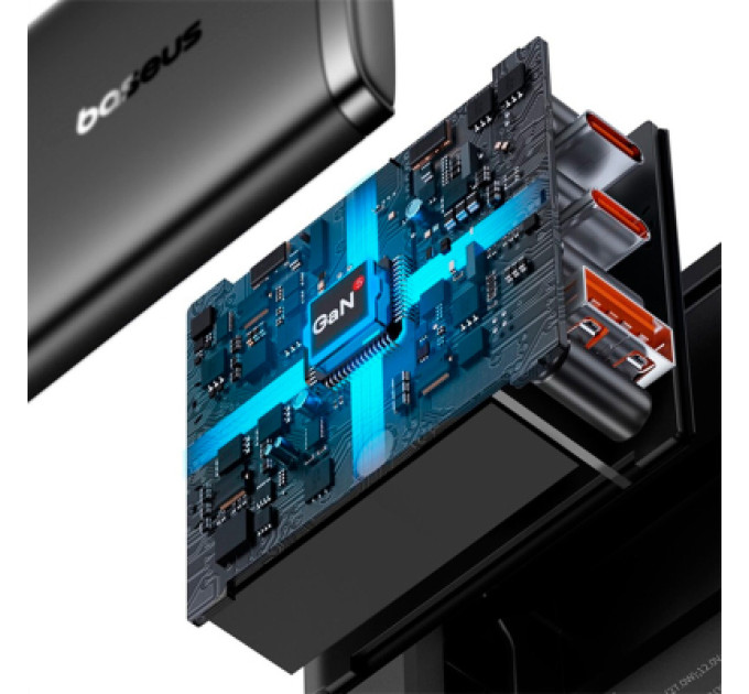 Baseus Зарядний пристрій Baseus Cube Pro Fast Charger 2C+U 65W black (P10152301113-00)