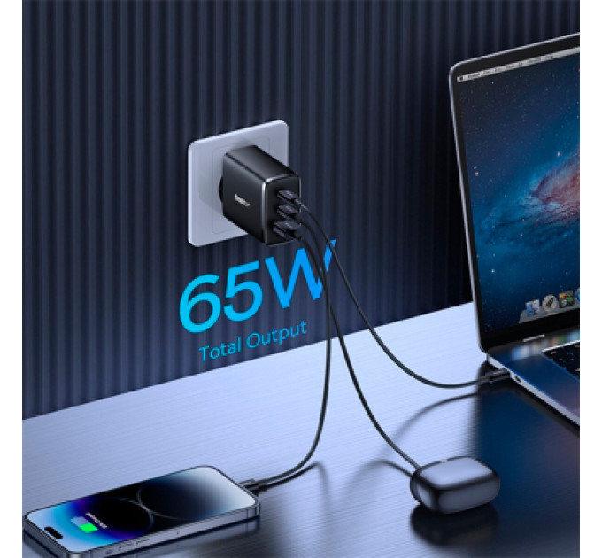 Baseus Зарядний пристрій Baseus Cube Pro Fast Charger 2C+U 65W black (P10152301113-00)