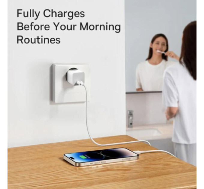 Baseus Зарядний пристрій Baseus GaN5 Fast Charger USB-C 20W white (CCGN050102)