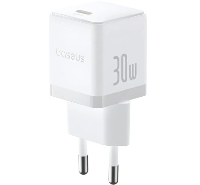 Baseus Зарядний пристрій Baseus Palm Fast Charger 1C 30W + Cable 1.0m Type-C 60W white (P10111605213-01)