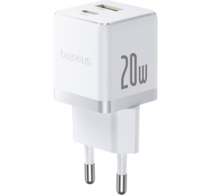 Baseus Зарядний пристрій Baseus Palm Fast Charger C+U 20W moon white (P10111608213-00)