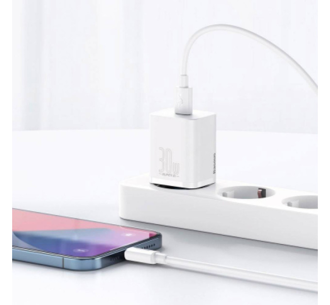 Baseus Зарядний пристрій Baseus Super Si quick charger IC 30W white (CCSUP-J02)