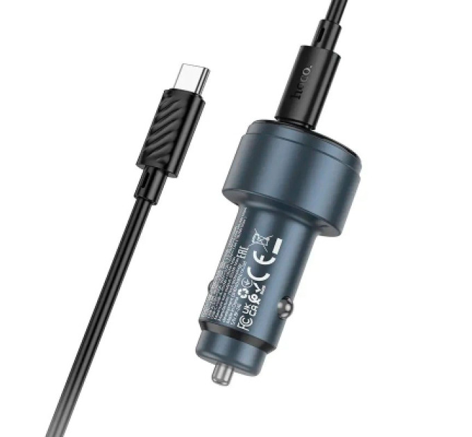 HOCO Зарядний пристрій HOCO HOCO Z57 Glorious single-port USB -C PD30W + cable USB-C Metal Gray (6942007633062)