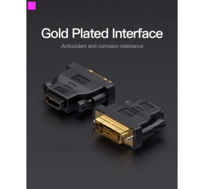 Vention Перехідник DVI(24+1) Male to HDMI Female black Vention (ECDB0)