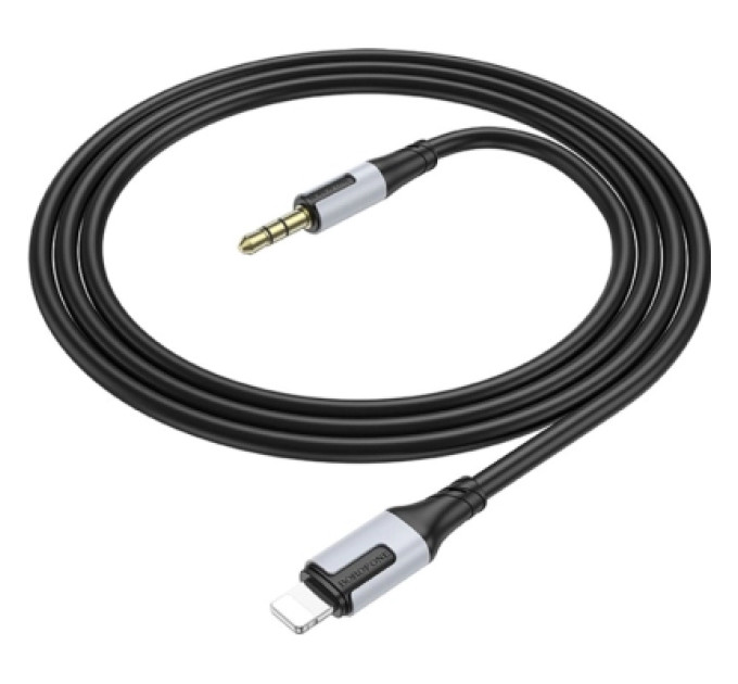 BOROFONE Кабель мультимедійний Lightning to 3.5mm M 1.0m BL19 black BOROFONE (6941991108327)