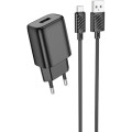 HOCO Зарядний пристрій HOCO C134A Solid USB + cable USB to Micro 5P Black (6942007621335)