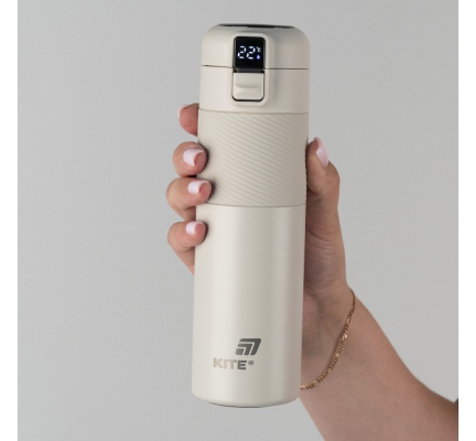 Kite Термокружка Kite 1227 з термодатчиком 450 мл бежевий (K25-1227-1)