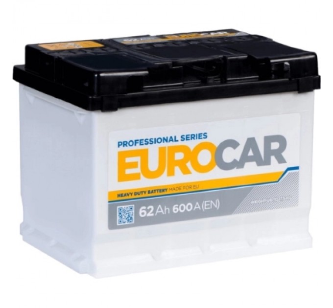 EUROCAR Акумулятор автомобільний EUROCAR 6СТ-62АЗ (0) (-/+) (L2) 600А12V (E)