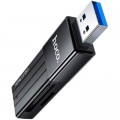 HOCO Зчитувач флеш-карт HOCO USB3.0 to microSD, microSDHC, microSDXC, SD, SDHC, SDXC, HB20 Black (6931474735218)
