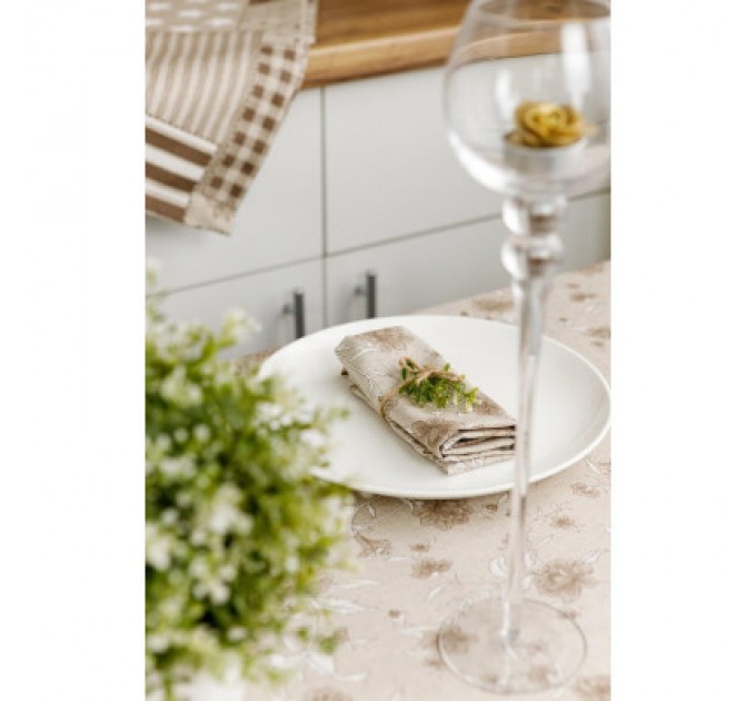 Прованс Скатертина Прованс Квіти беж Господиня 180х136 см (4823093450912)