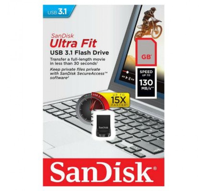 SanDisk USB флеш накопичувач SanDisk 256GB Ultra Fit USB 3.1 (SDCZ430-256G-G46)