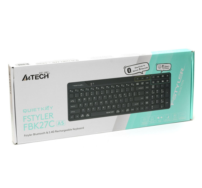 A4Tech Клавіатура бездротова A4Tech FBK27C AS Black