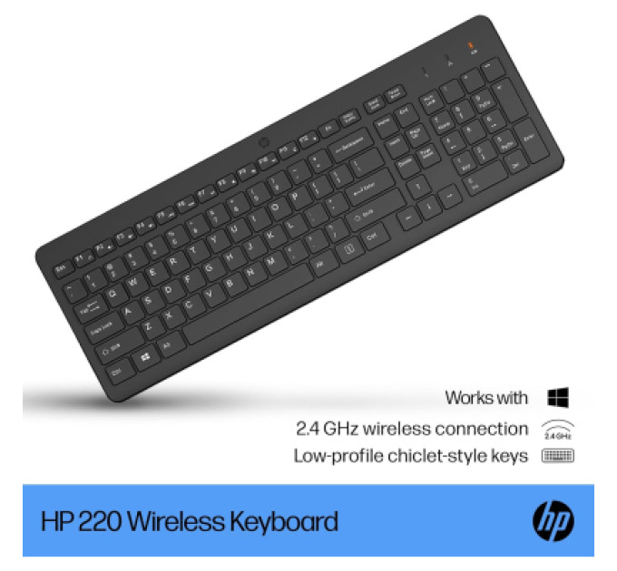 HP Клавіатура HP 220 Wireless UA Black (805T2AA)