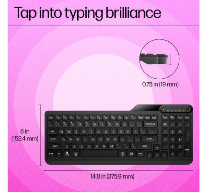 HP Клавіатура HP 460 Multi-Device Bluetooth UA Black (7N7B8AA)