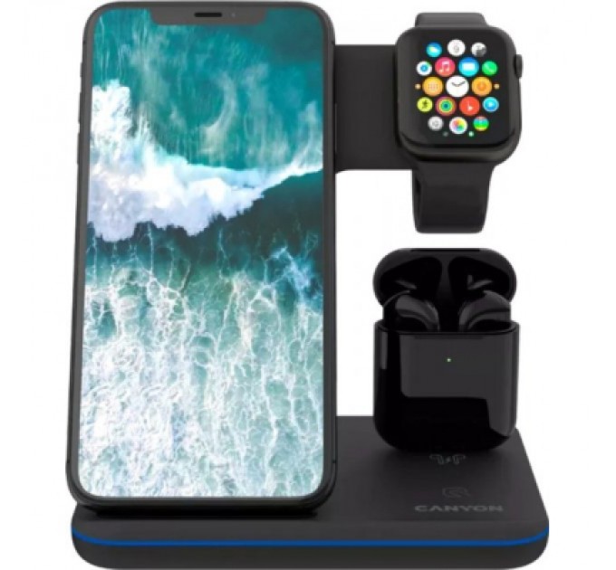 Canyon Зарядний пристрій Canyon WS-302 3in1 Wireless (CNS-WCS302B)