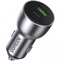 Ugreen Зарядний пристрій Ugreen QC 3.0+QC 3.0 Dual USB-A 36W Fast Car Charger Space Grey (CD213) (60980)