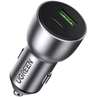 Зарядний пристрій Ugreen QC 3.0+QC 3.0 Dual USB-A 36W Fast Car Charger Space Grey (CD213) (60980)