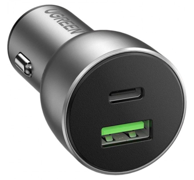 Ugreen Зарядний пристрій Ugreen QC 3.0+QC 3.0 Dual USB-A 36W Fast Car Charger Space Grey (CD213) (60980)