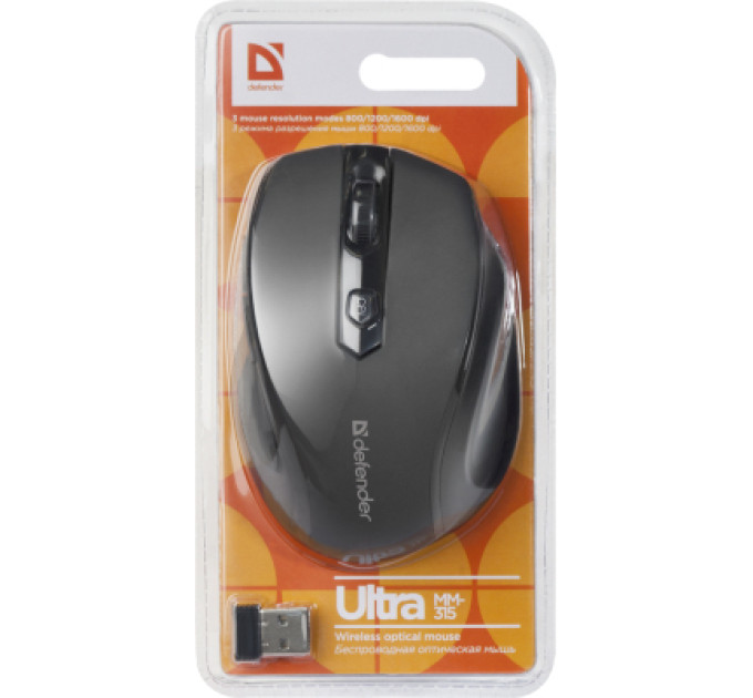 Defender Мишка Defender Ultra MM-315 Wireless Black (52315)