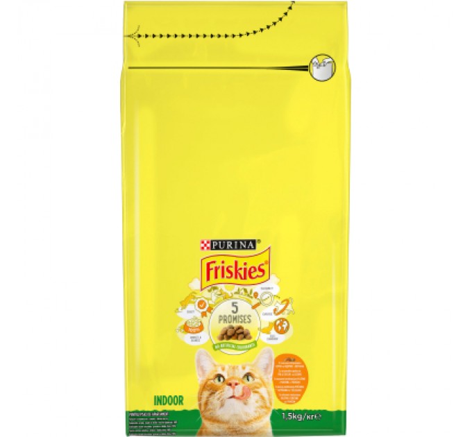 Purina Friskies Сухий корм для кішок Purina Friskies Indoor з куркою та овочами 1.5 кг (7613031341887)