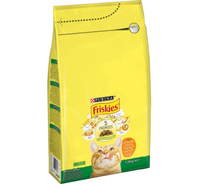 Purina Friskies Сухий корм для кішок Purina Friskies Indoor з куркою та овочами 1.5 кг (7613031341887)