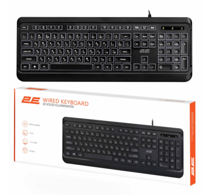 2E Клавіатура 2E 2E KS120 USB-A Black (2E-KS120UB_UA)