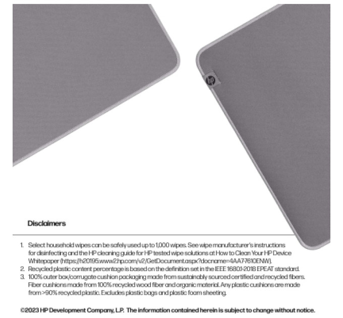 HP Килимок для мишки HP 205 Sanitizable XL Speed/Control Grey (8X596AA)