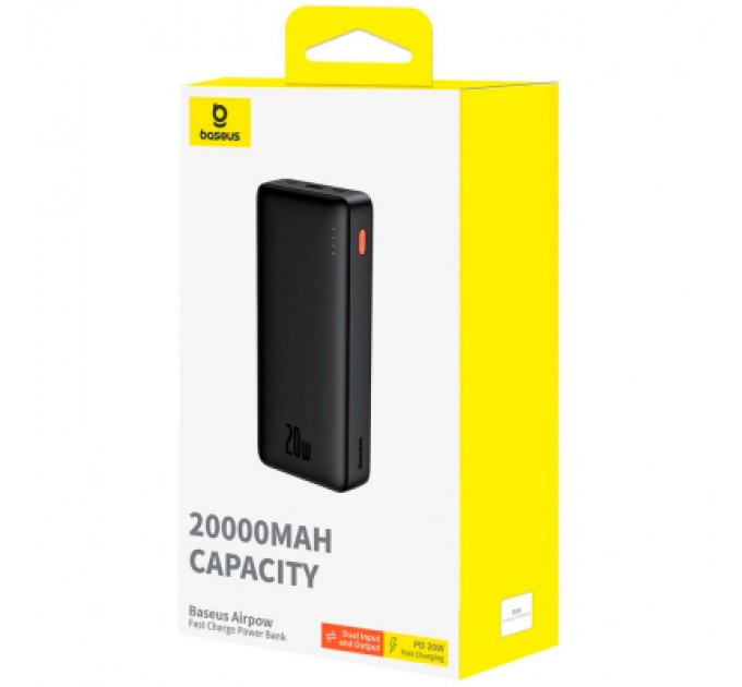 Baseus Батарея універсальна Baseus Airpow 20000mAh 20W PD/3.0, QC/3.0, black (P10022804113-00)
