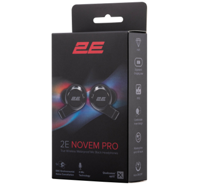 2E Навушники 2E Novem Pro True Wireless Waterproof Mic Black (2E-EBTWNPBK)