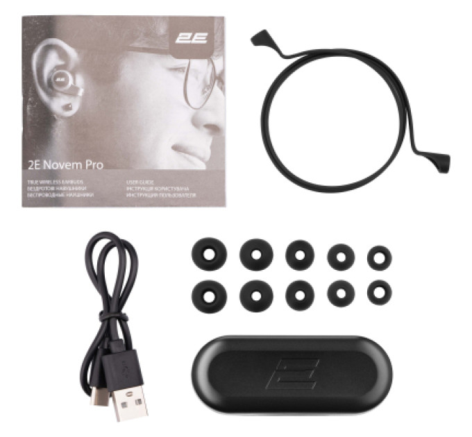2E Навушники 2E Novem Pro True Wireless Waterproof Mic Black (2E-EBTWNPBK)