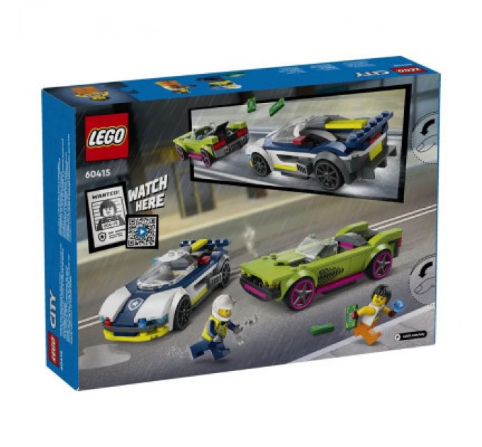 LEGO Конструктор LEGO City Переслідування маслкара на поліцейському автомобілі 213 деталей (60415)