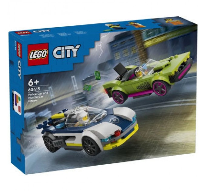 LEGO Конструктор LEGO City Переслідування маслкара на поліцейському автомобілі 213 деталей (60415)